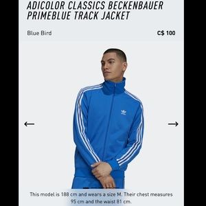 Adidas classics Beckenbauer primeblue track jacket